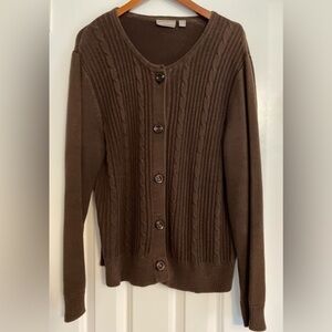 Croft & Barrow women’s cardigan sweater, brown, XL